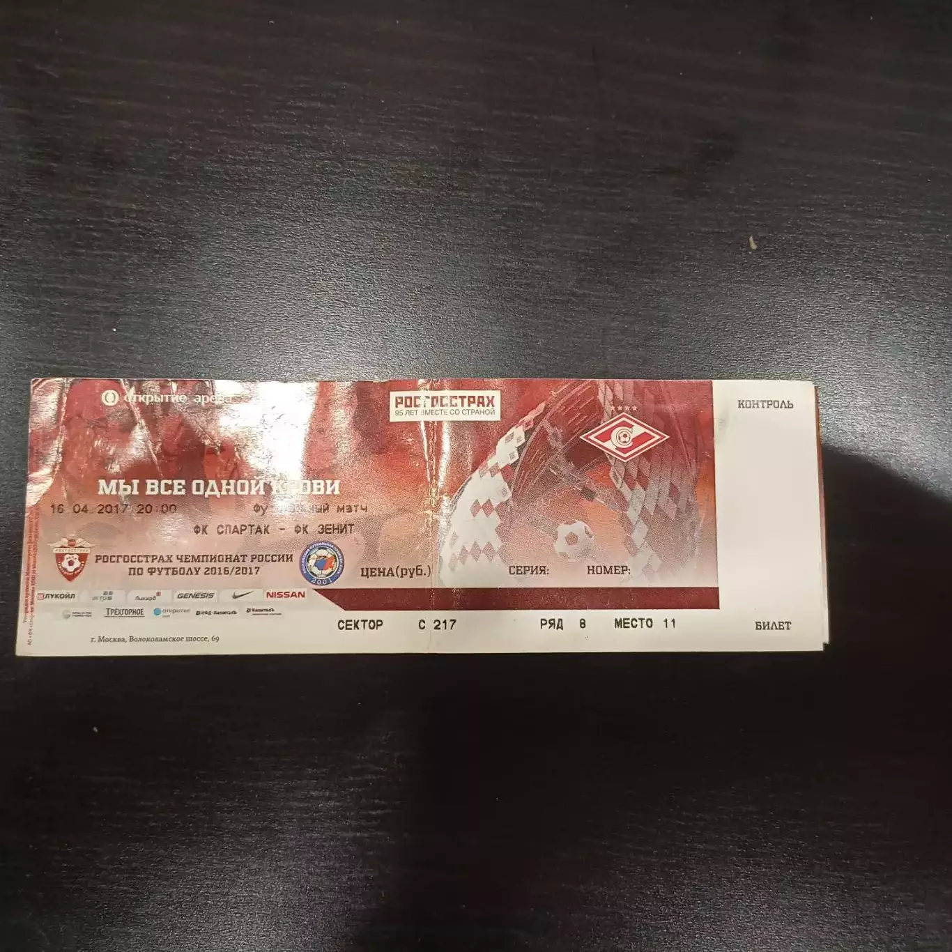 Спартак - Зенит 2017