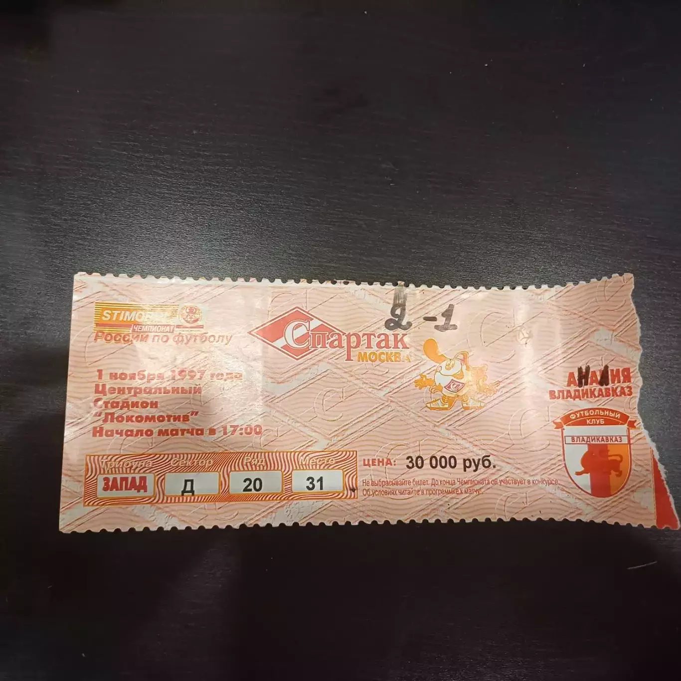 Спартак (Москва) - Алания 1997