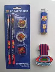 ФК Барселона (Испания) - магнит, зажигалка, канцел.набор - карандаши и ластики