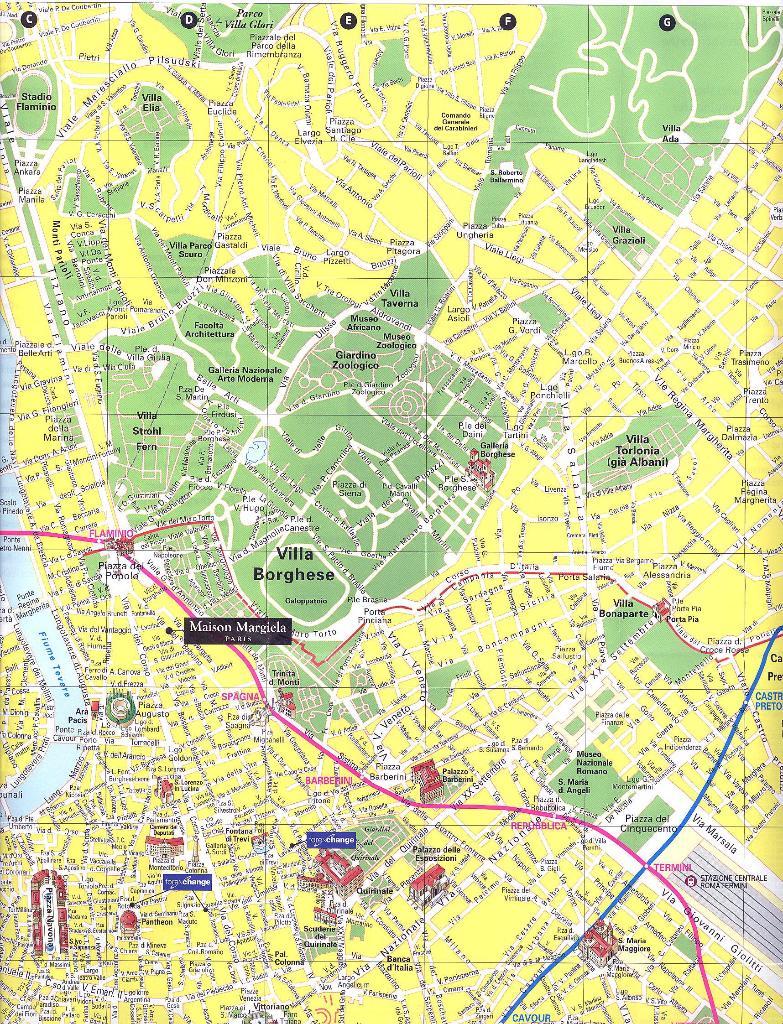 Рим - карта города, достопримечательности, схема метро, магазины 1