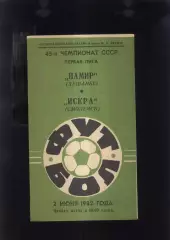Памир Душанбе - Искра Смоленск — 02.06.1982