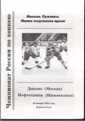 Динамо Москва - Нефтехимик Нижнекамск — 26.01.2003