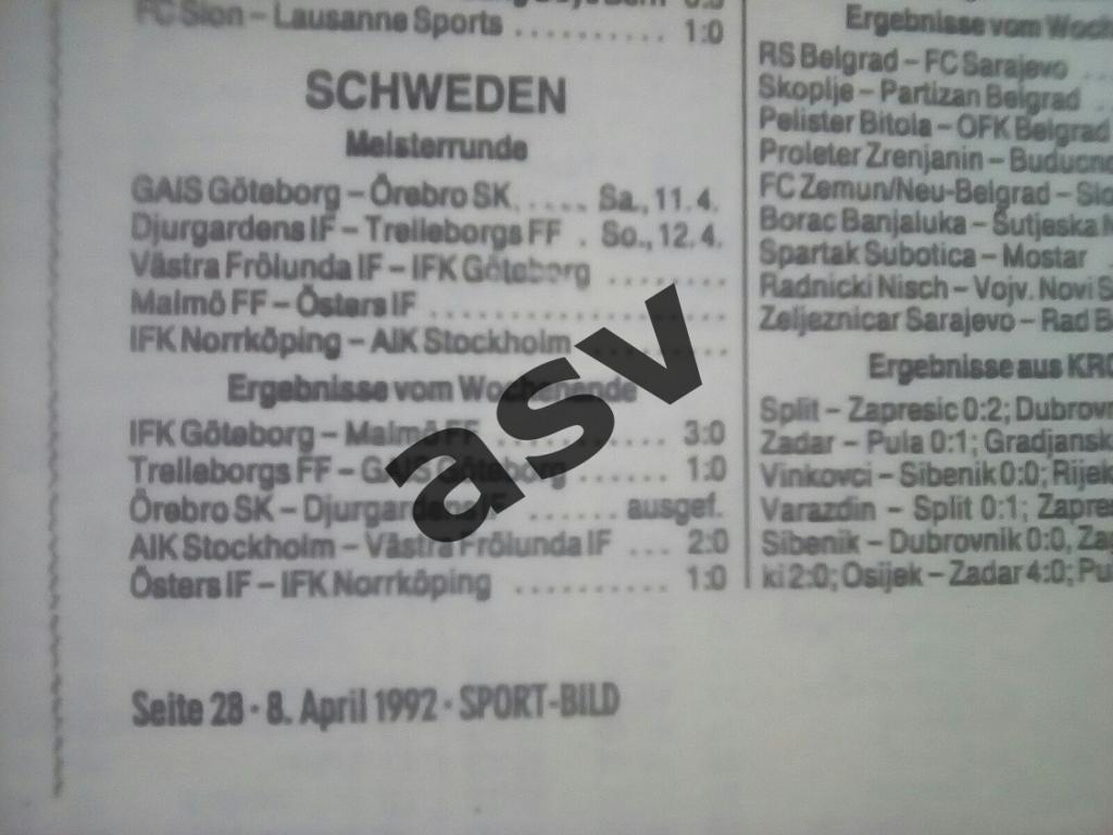 1991/92 Германия и Международный футбол 08.04.1992.
