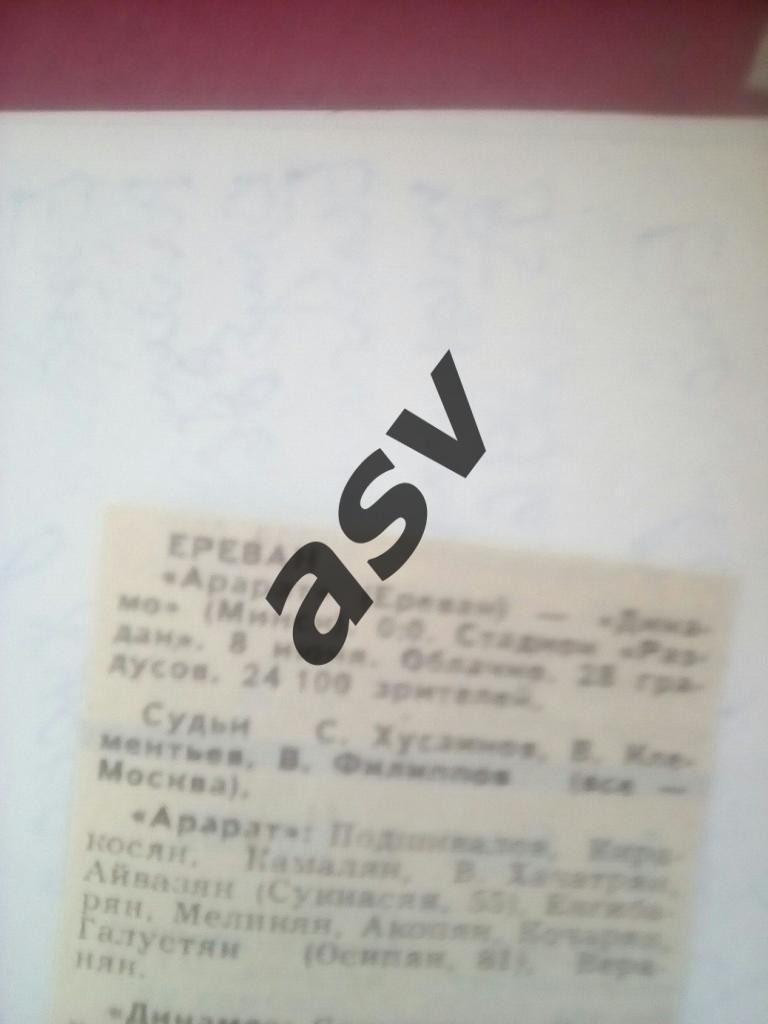 Арарат Ереван - Динамо Минск 08.06.1988