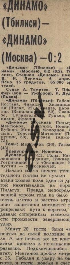Динамо Тбилиси - Динамо Москва 04.04.1981