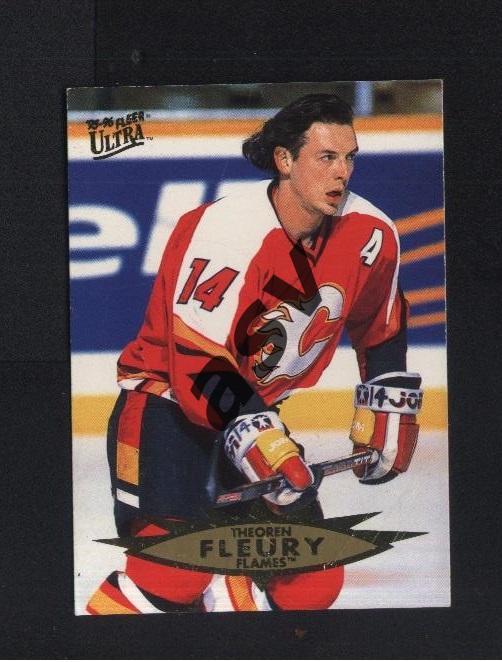 Theoren Fleury / Теорен Флёри. (Calgary Flames). Fleer Ultra 1995-1996, № 24.