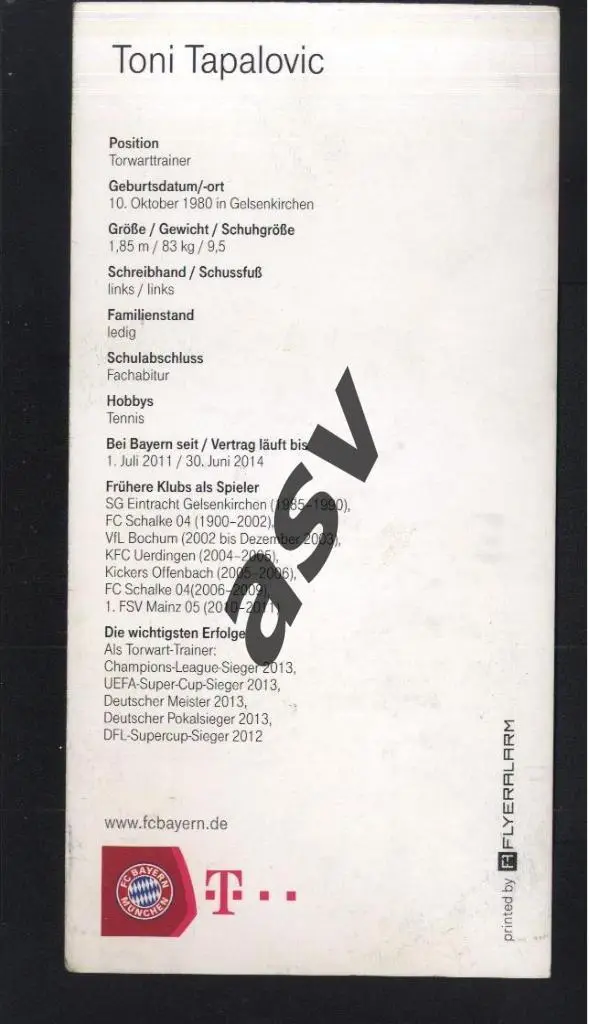 Toni Tapalovic / Тони Тапалович Бавария Мюнхен 1