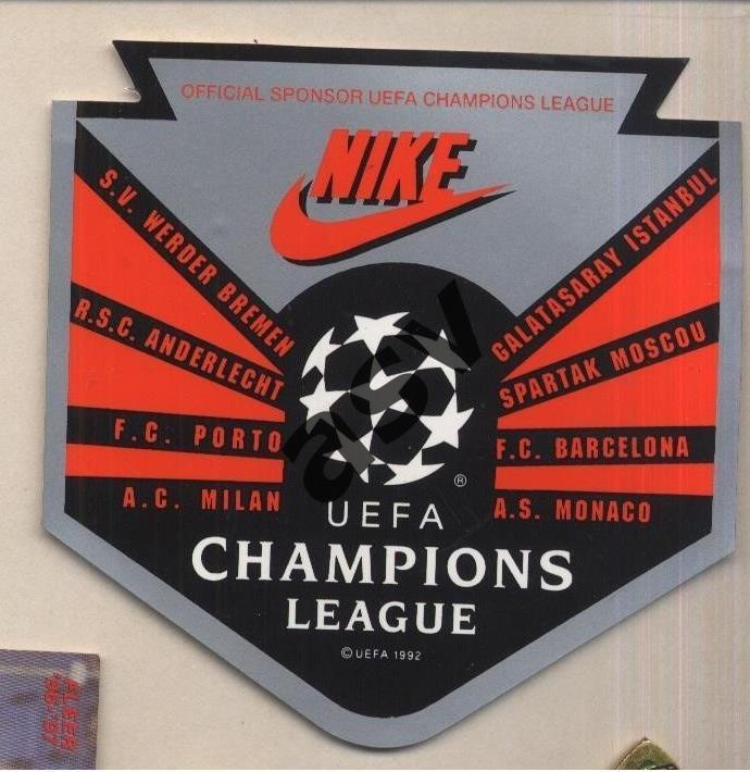 Лига чемпионов 1992/93. Наклейка