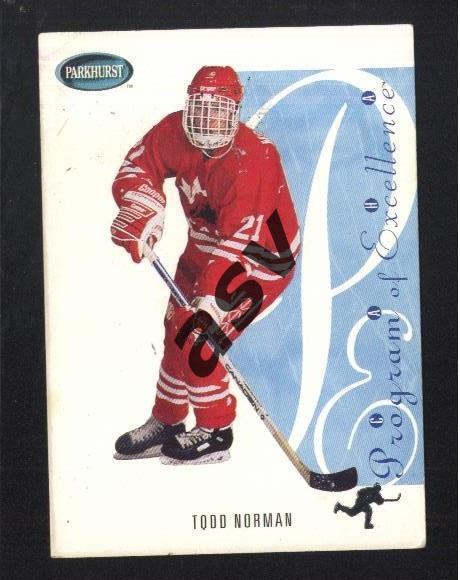 Todd Norman / Тодд Норман / сб.Канады / 1994-95 Parkhurst SE Card SE267