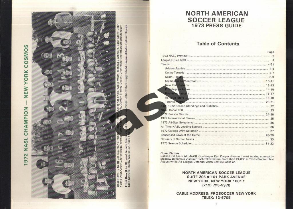 1973 NASL - СевероАмериканская футбольная лига. США-Канада 1
