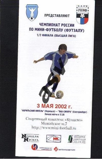 Норильский Никель - ВИЗ-Синара Екатеринбург 1/2 Финала 03.05.2002