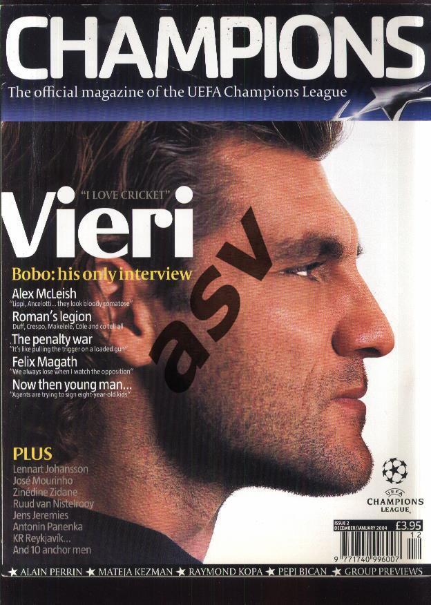 Официальный журнал Лига Чемпионов Champions Англия декабрь / январь 2004