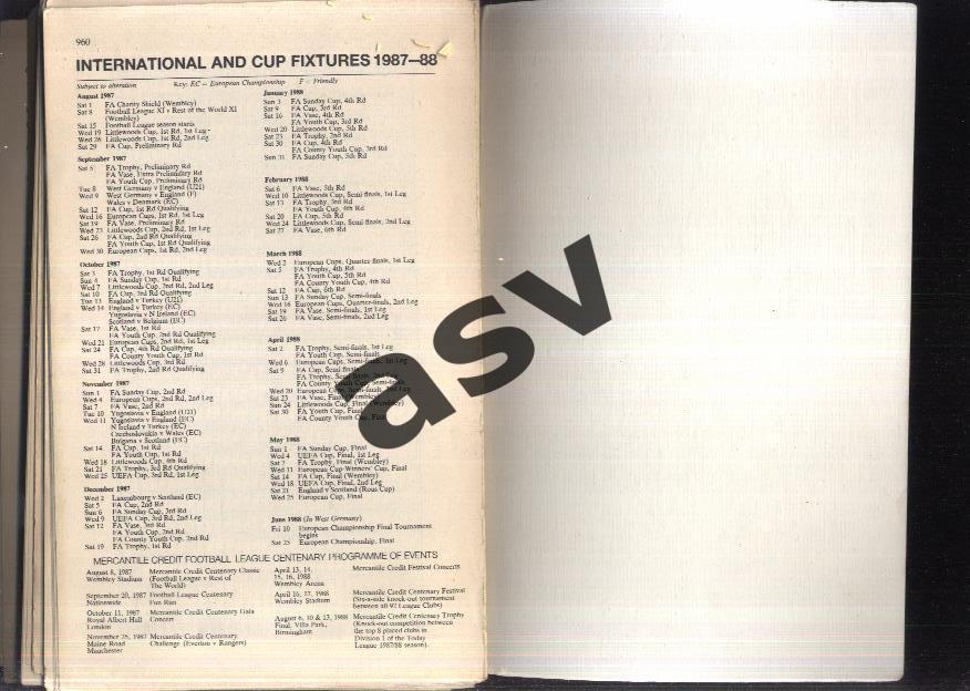 Ежегодник Rothmans Football Yearbook 1987-88 2