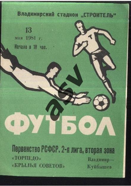 Торпедо Владимир - Крылья Советов Куйбышев — 13.05.1981