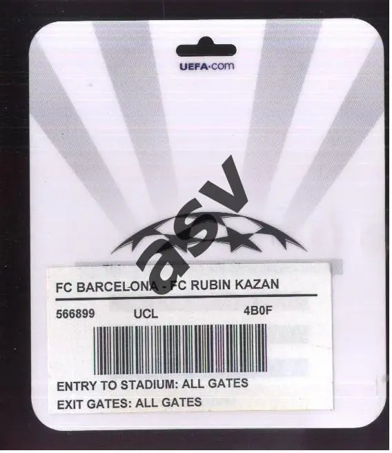 Барселона Испания - Рубин Казань — 20.10.2009 Лига Чемпионов Аккредитация УЕФА 1