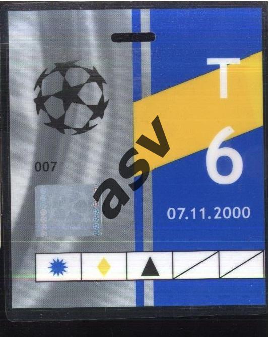 Спартак Москва - Реал Мадрид Испания — 07.11.2000 Лига Чемпионов Аккредитация