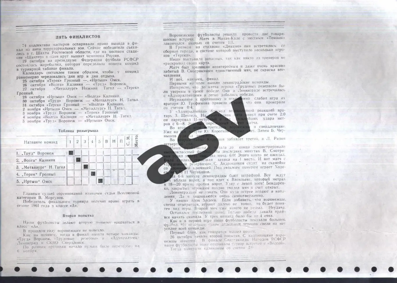 Шахты. Финальный турнир класса Б — 25.10-05.11.1960 Ксерокс 1