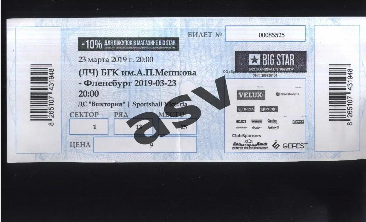 БГК им. МЕШКОВА Брест — ФЛЕНСБУРГ Германия — 23.03.2019. Лига Чемпионов Гандбол