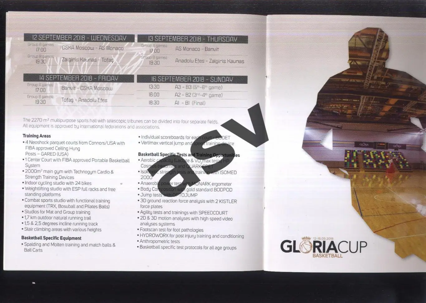 Gloria Cup — 12-16.09.2018. Анталья Белек Турция - ЦСКА, Монако, Жальгирис 1