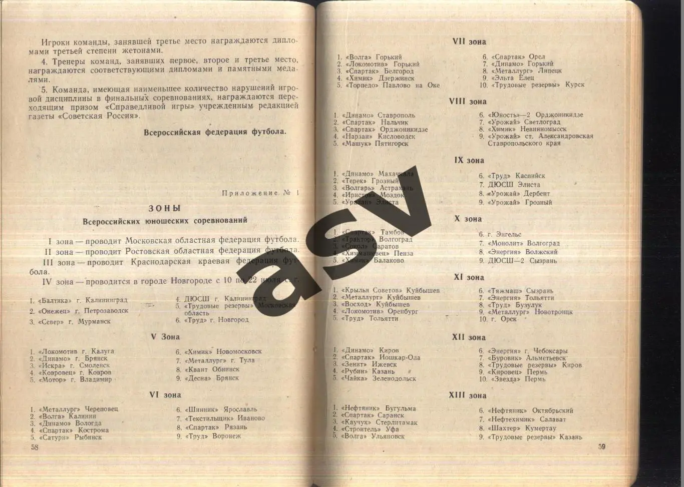 1969 Положения о всероссийских соревнований по футболу 1969 года. Москва. 2
