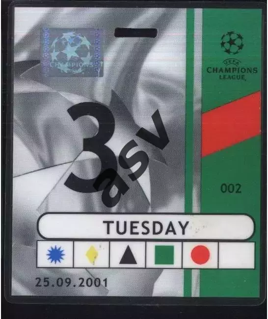 Спартак Москва - Бавария Мюнхен Германи — 25.09.2001 Лига Чемпионов Аккредитация
