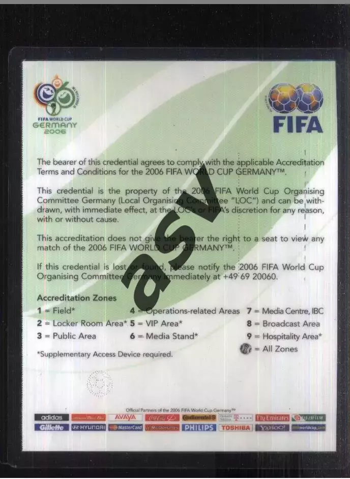2006 Чемпионат Мира по футболу / Аккредитация / Валерий Винокуров 1