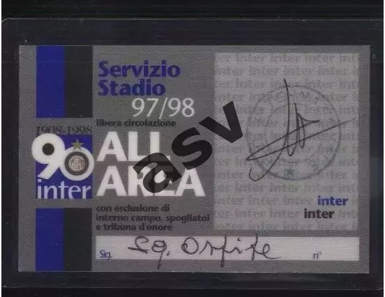 Интер Италия - Спартак Москва — 31.03.1998 Аккредитация / Пресса 1