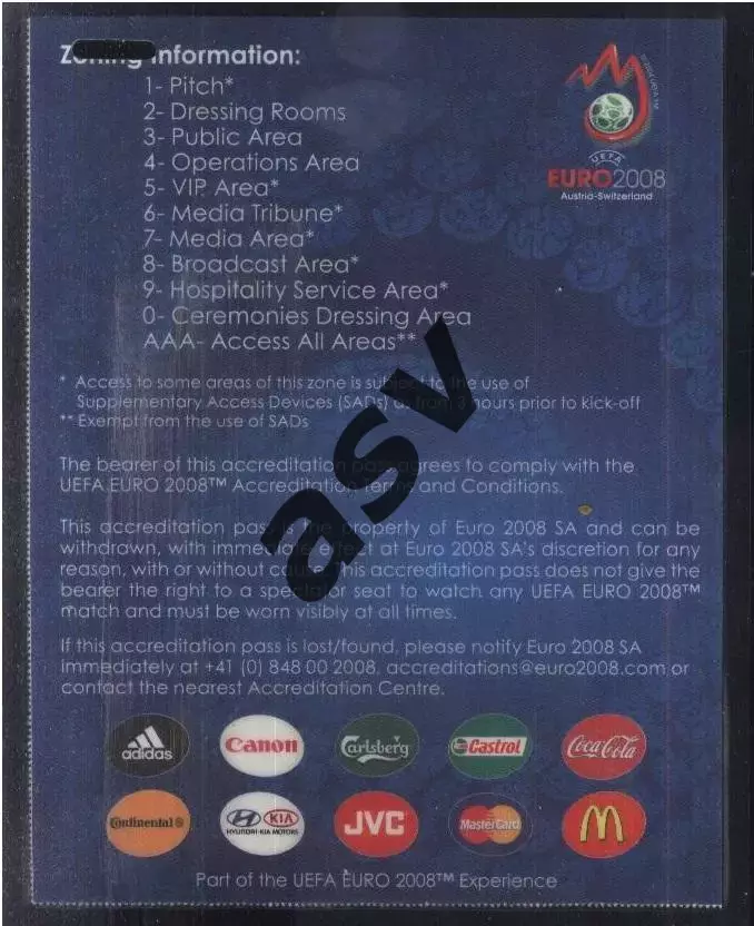 2008 Чемпионат Европы по футболу / Аккредитация / Валерий Винокуров. 1