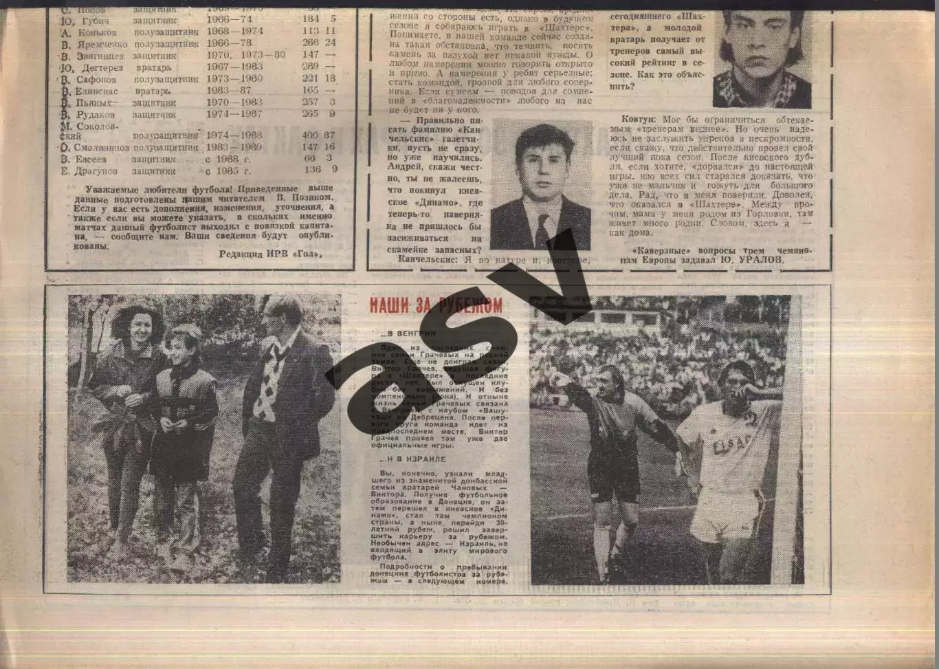 1990 Гол Донецк № 6 Декабрь Шахтер Итоги сезона 1
