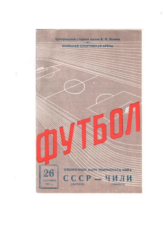 СБ.СССР - СБ,ЧИЛИ Отбор.матч чем.Мира 1973г.