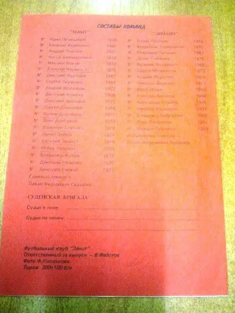 Зенит Санкт-Петербург - Динамо Вологда 1995 1