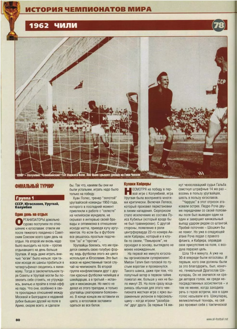 Весь футбол Февраль 2009 / Вагнер Лав Клубный ЧМ Бока Хуниорс Игроки 40+ ЧМ-1962 6