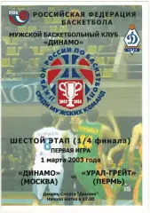 Динамо Москва – Урал-Грейт Пермь 01.03.2003 Плей-офф 1/4 финала