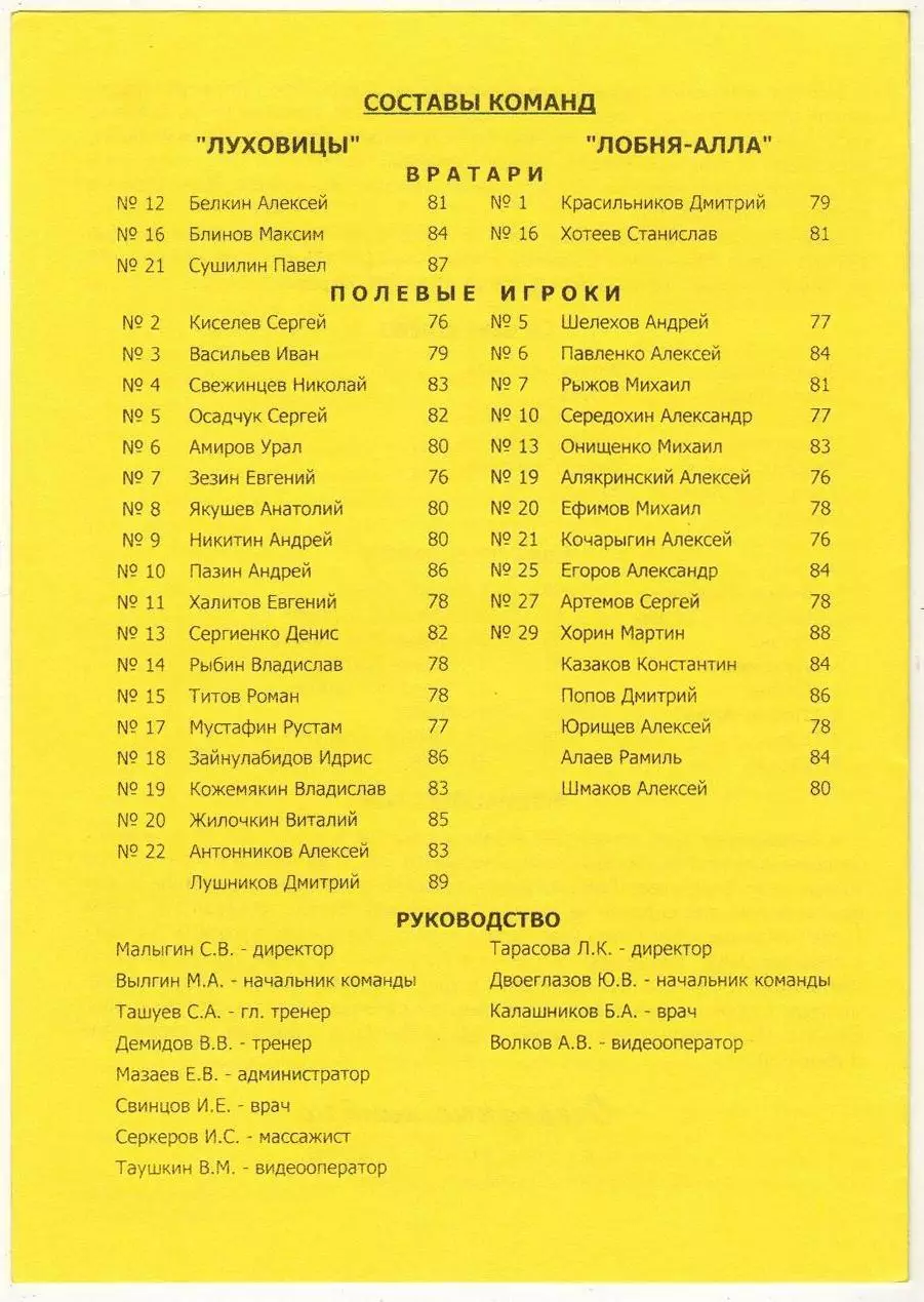 Луховицы – Лобня-Алла 04.09.2007 1