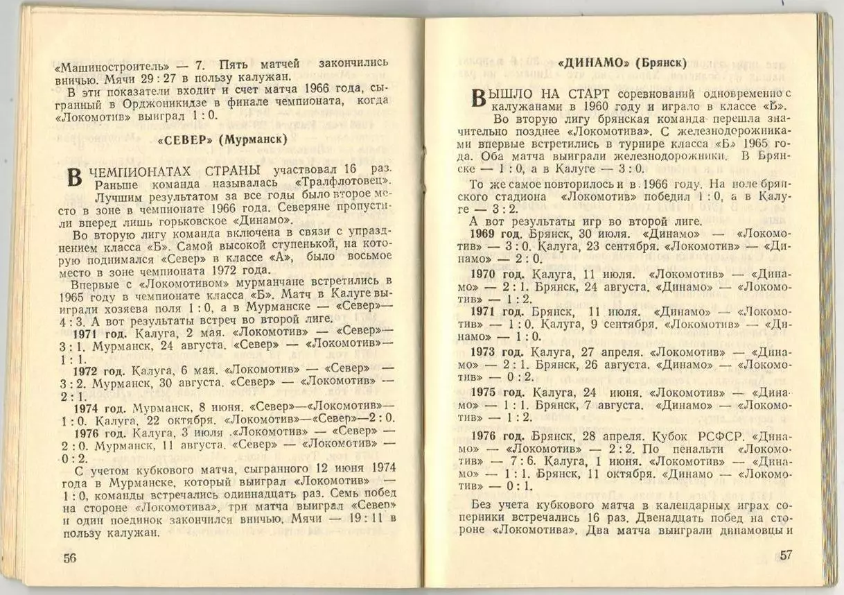 Футбол 1977 Калуга / Соперники Локомотива Все матчи-1976 Заря Калуга 1