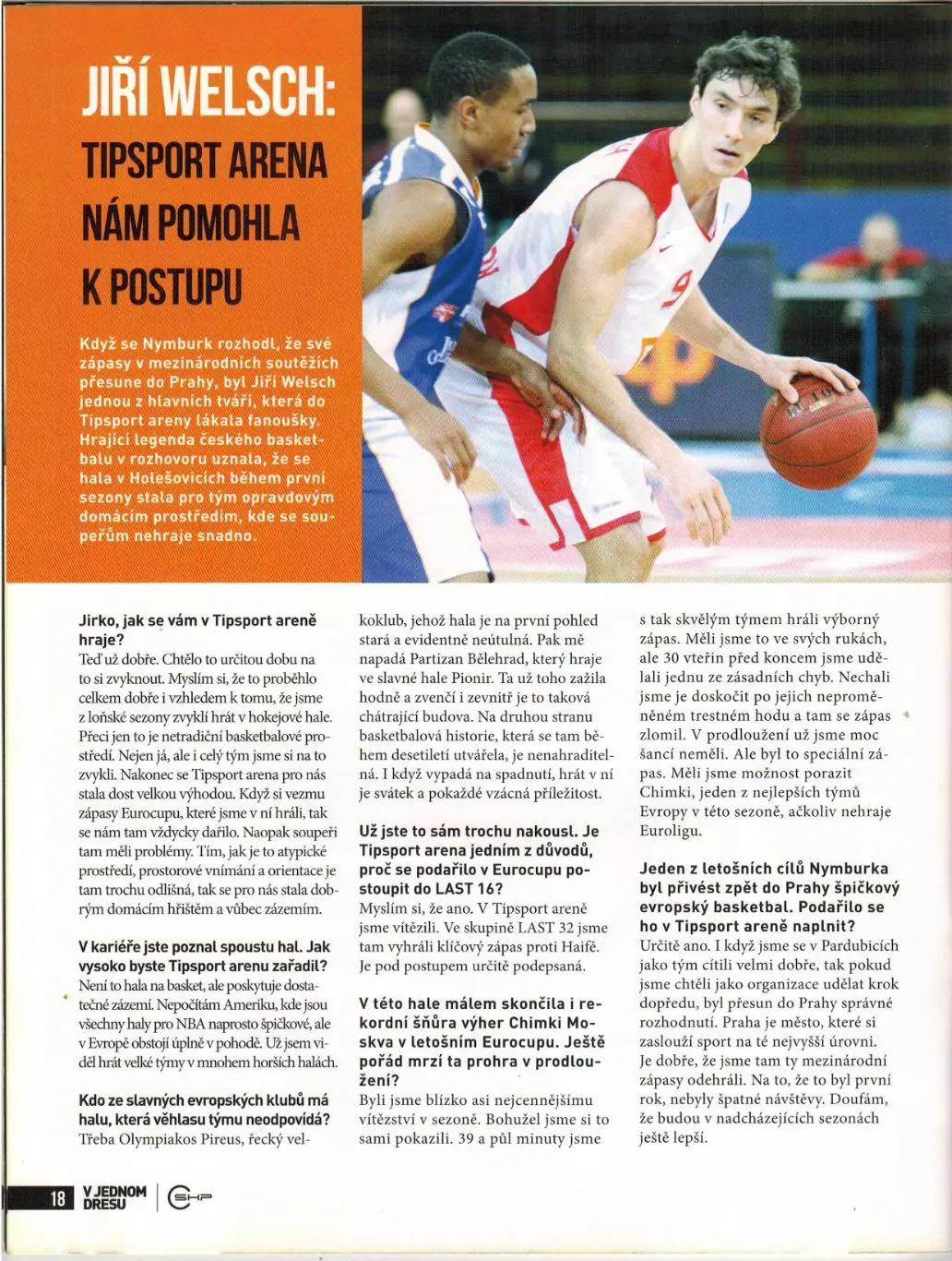 Спортивный журнал V jednom Dresu Март 2014 Прага /ХК Спарта БК Нимбурк У.Фихтнер 5