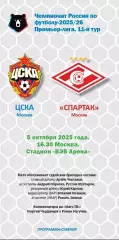 ЦСКА – Спартак Москва 05.10.2025 Программа-сувенир