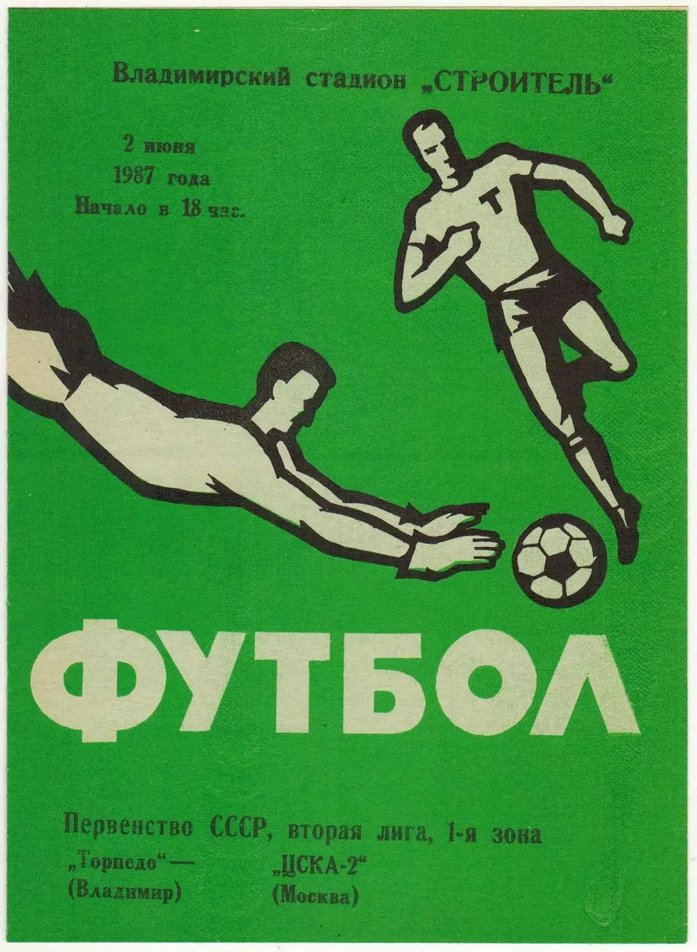 Торпедо Владимир – ЦСКА-2 Москва 02.06.1987