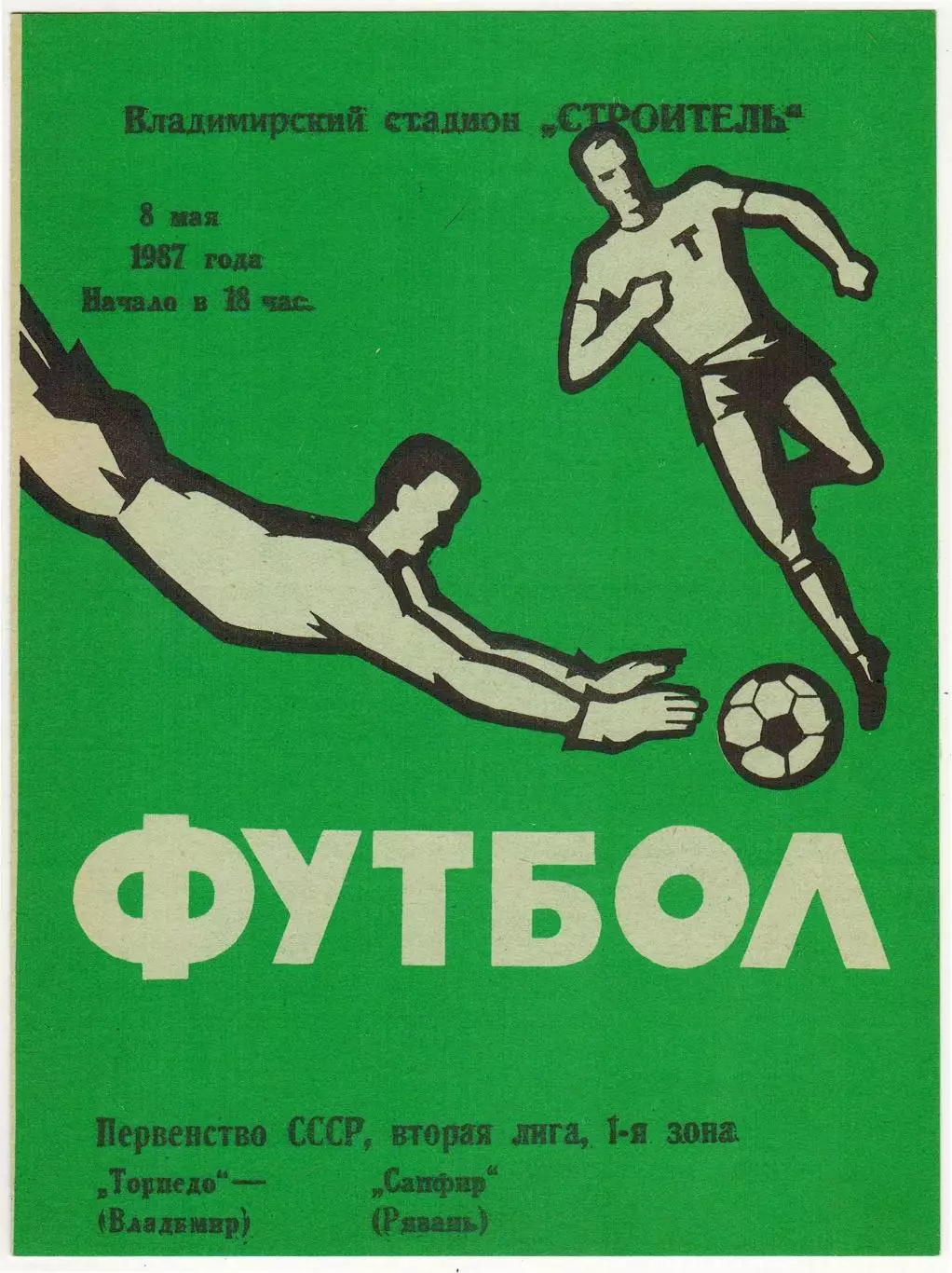 Торпедо Владимир – Сапфир Рязань 08.05.1987