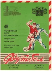 Спартак Тамбов – Спорт Таллин 25.04.1986