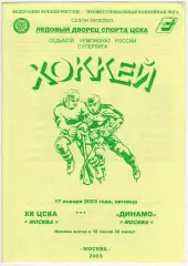 ЦСКА – Динамо Москва 17.01.2003