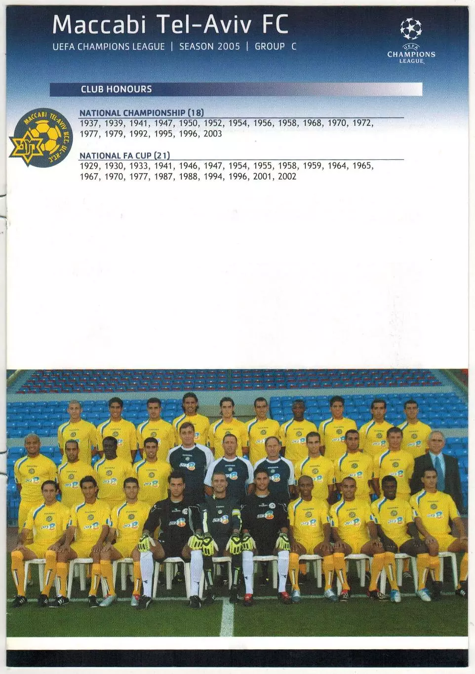 Лига чемпионов УЕФА 2005 Maccabi Tel-Aviv FC / Маккаби Тель-Авив