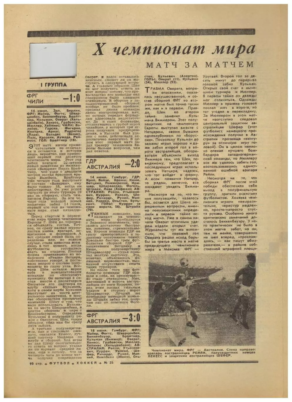 Футбол-Хоккей 1974 №25 Таврия Симферополь Хоккей I лига 10-й ЧМФ матч за матчем 2