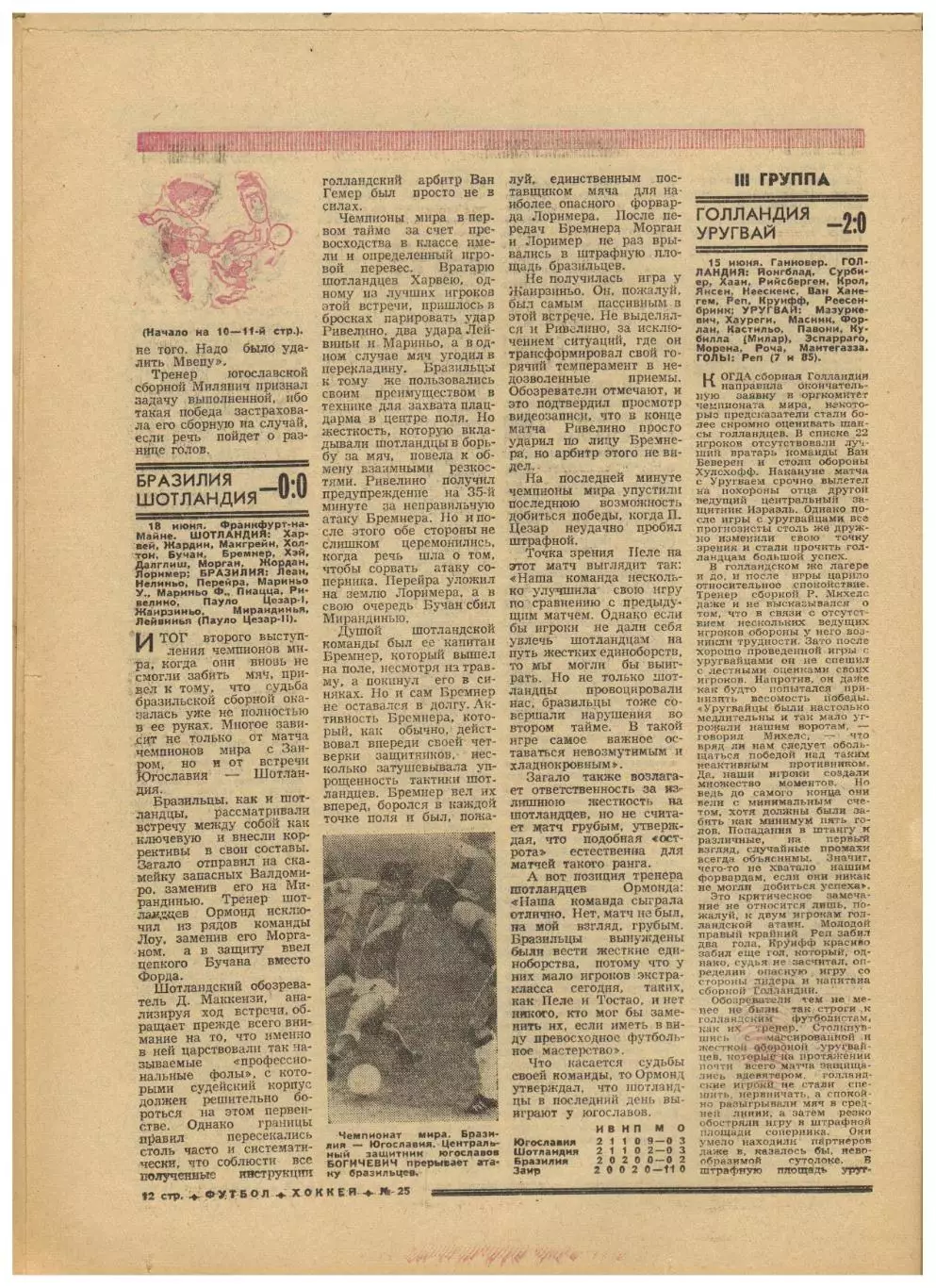 Футбол-Хоккей 1974 №25 Таврия Симферополь Хоккей I лига 10-й ЧМФ матч за матчем 3