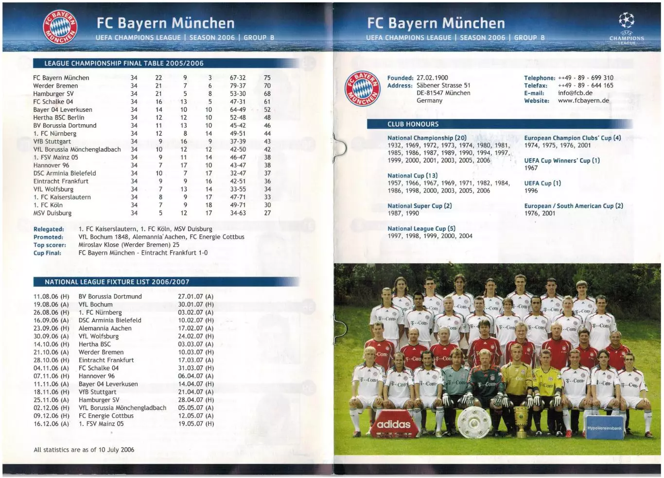 Лига чемпионов УЕФА 2006 FC Bayern M?nchen Бавария Мюнхен / Кан Ван Боммел Макай 1