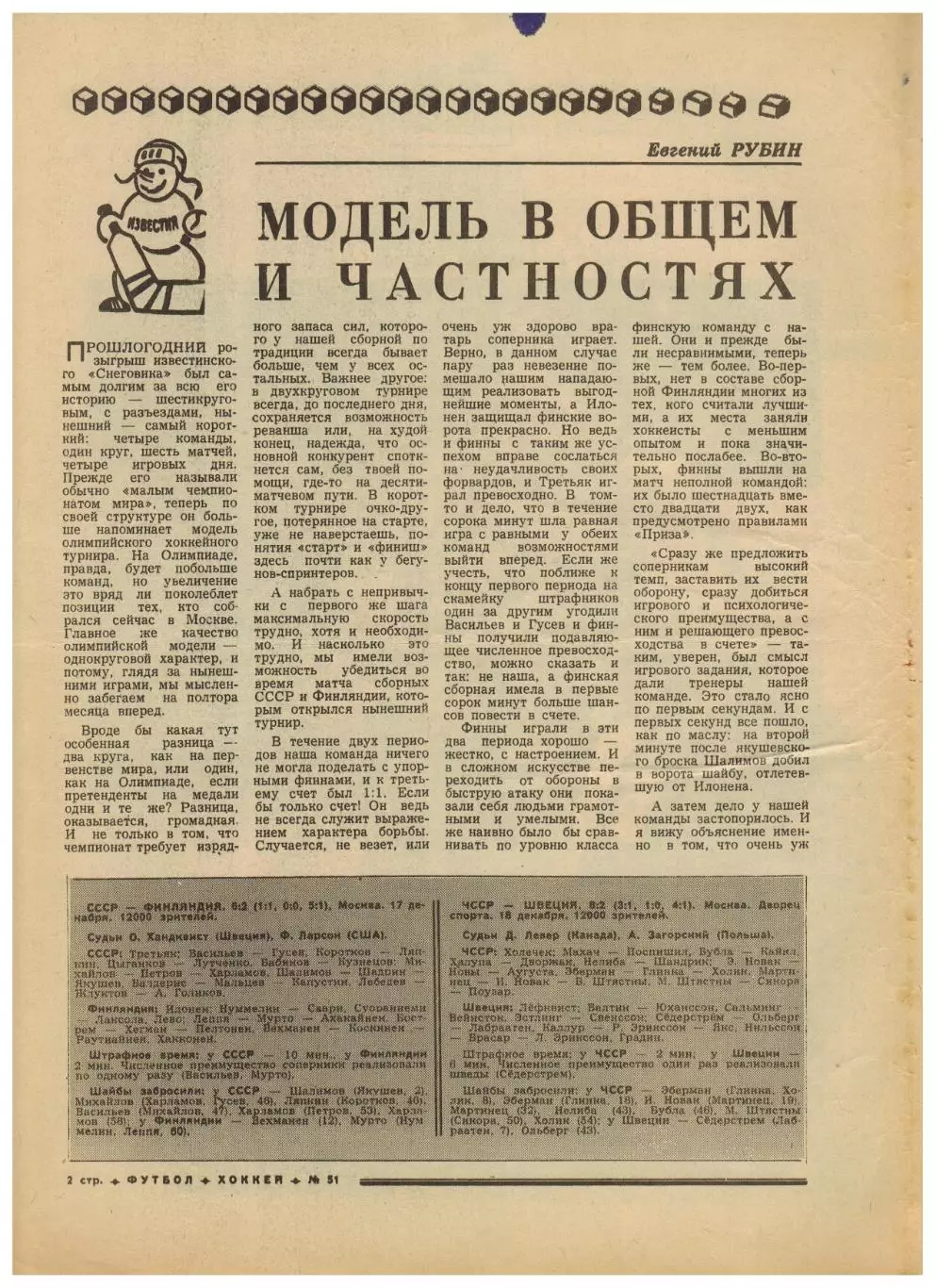 Футбол-Хоккей 1975 №51 Приз Известий 1-я лига–лучшие Год сборной-фут Гельмут Шен 1