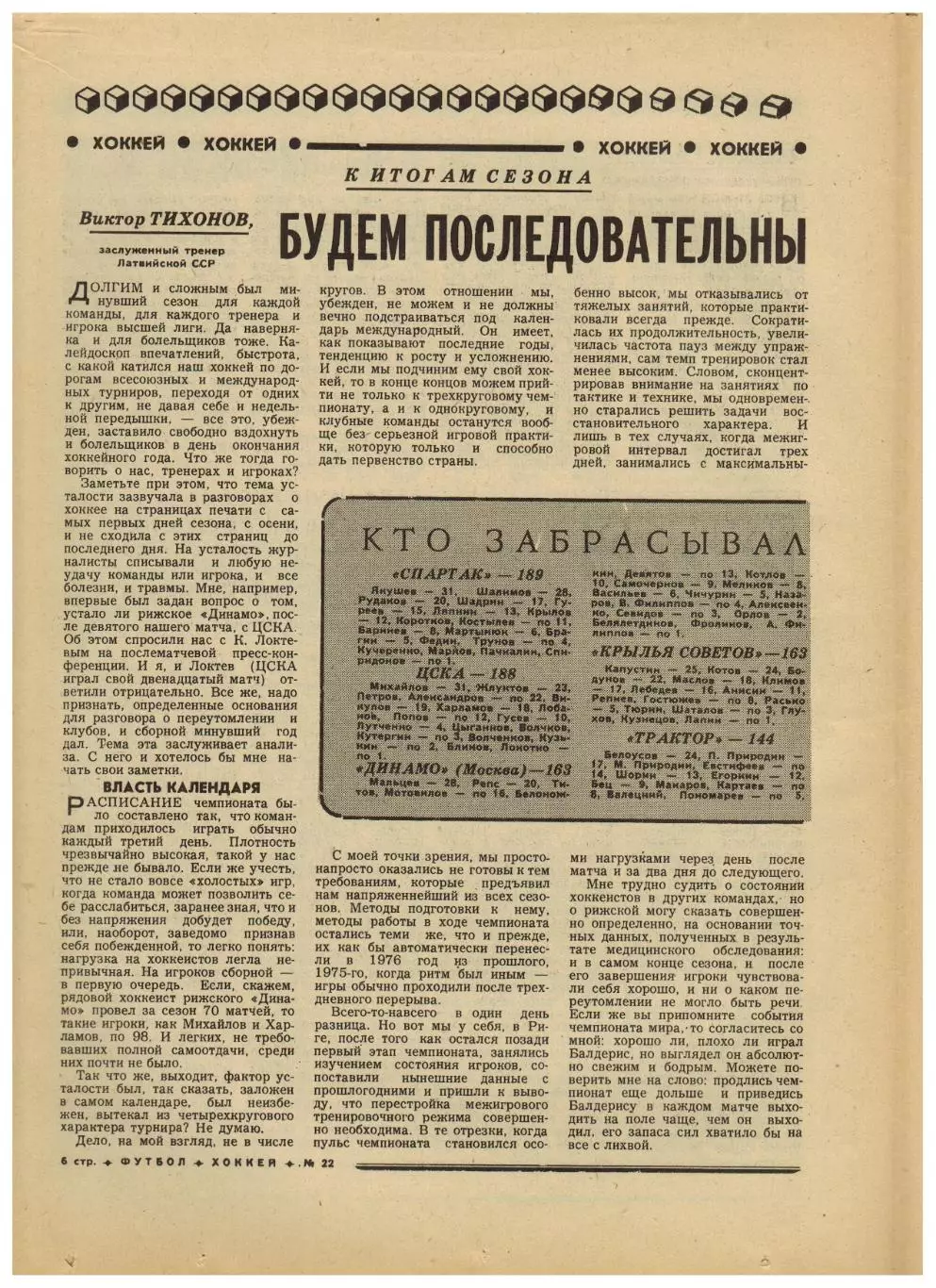Футбол-Хоккей 1976 №22 ЧЕ-1/4 СССР–ЧССР/ЧЕ U-23 Голландия–СССР/Итоги хокк.сезона 4