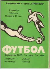 Торпедо Владимир – Рубин Казань 02.09.1984 РЕДКОСТЬ!!!