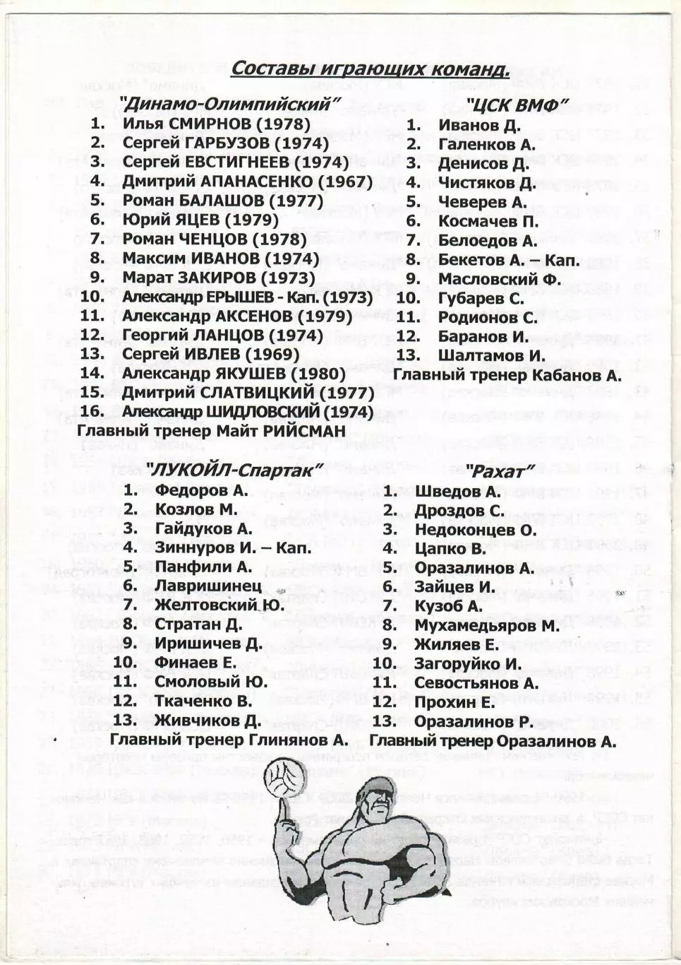Водное поло 03-05.03.2001 Динамо Москва ЦСК ВМФ Спартак-Лукойл Волгоград Рахат 1