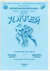ЦСКА – Динамо Москва 23.11.2002